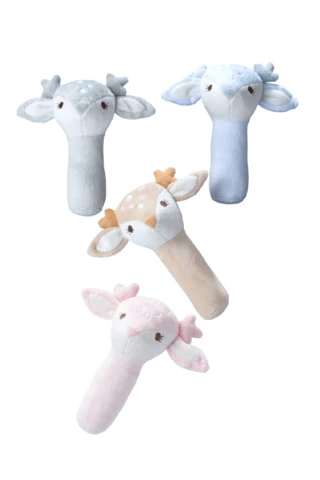 Babyzachte pluche rammelaar, hert met zacht geluid
