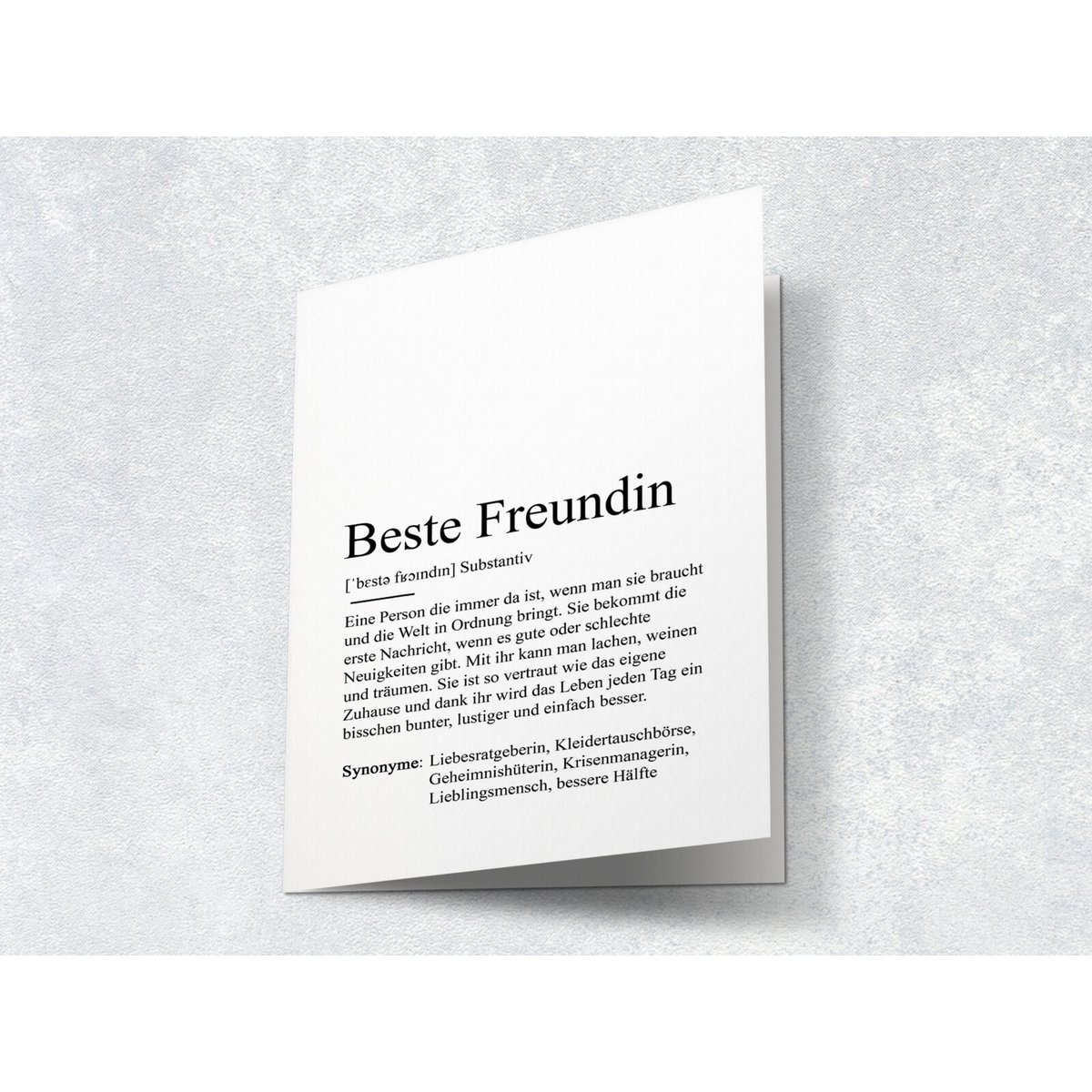 Définition "meilleur ami" carte de voeux