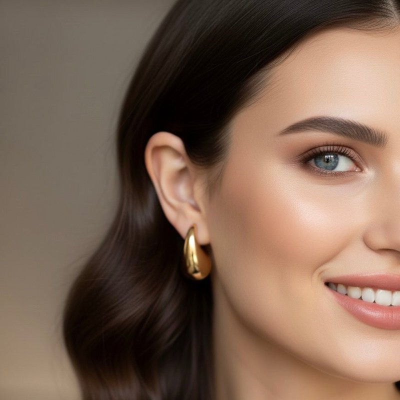 Goccia Bold – Boucles d'oreilles lobe goutte dorées