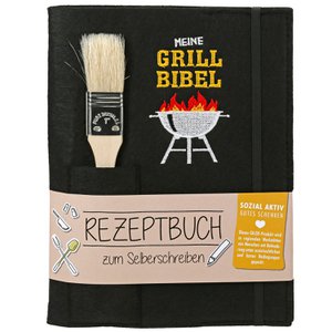Kookboek grillbible zwart H. 22 cm, pu 4