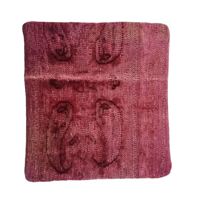 Funda de Cojín Kilim Tejida a Mano Rosa Bashful