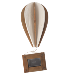 Gray wooden hot air balloon photo frame 30x14x84 cm
