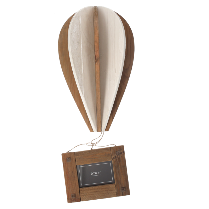 Gray wooden hot air balloon photo frame 30x14x84 cm