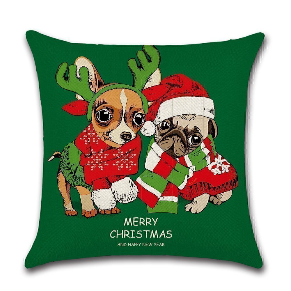 Kissenhülle Weihnachten - Kleine Hunde