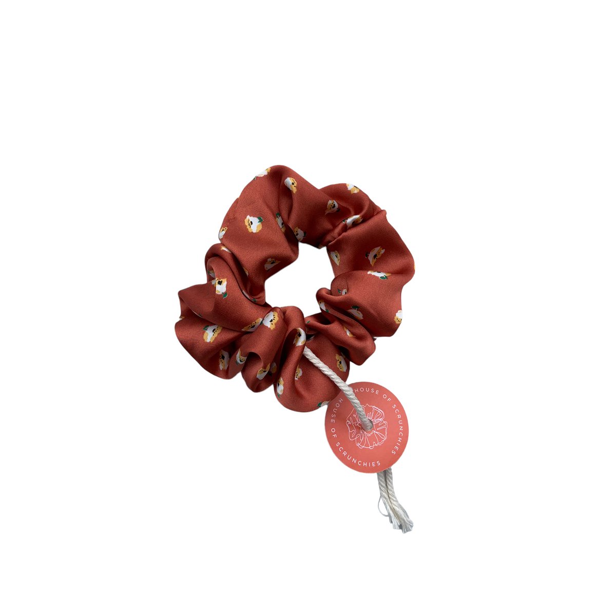 Scrunchie - Rust Flower - Recycled
