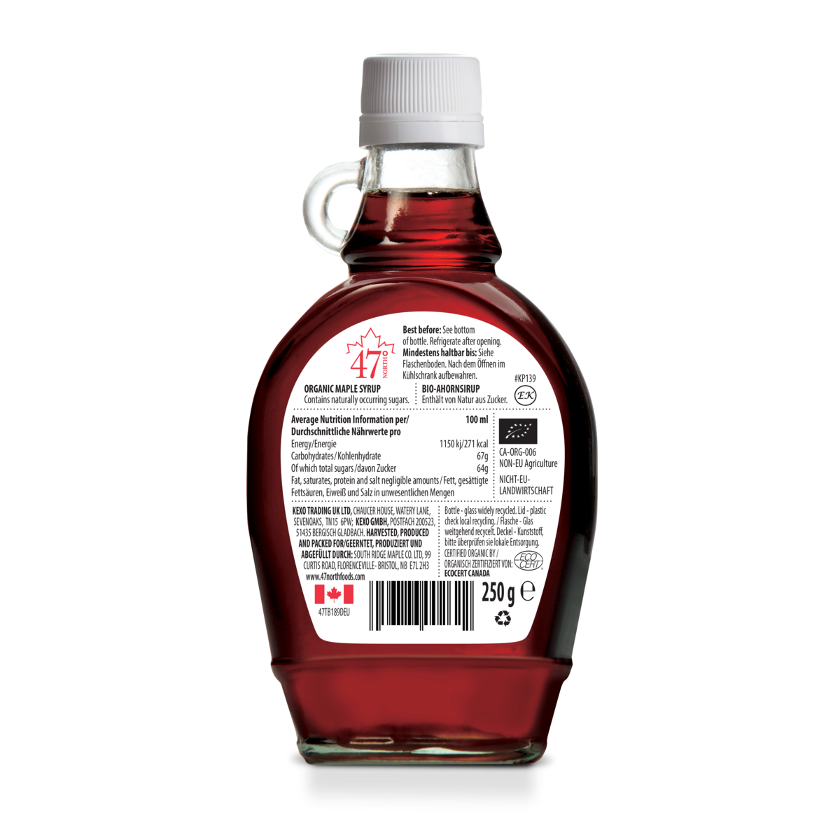 SINGLE SOURCE Bio Maple Syrup, Canada Grade A, donker, robuust - 250g
