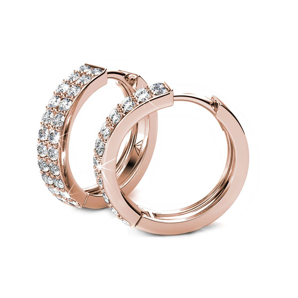 Boucles d'oreilles Glamour - Or Rosé et Cristal