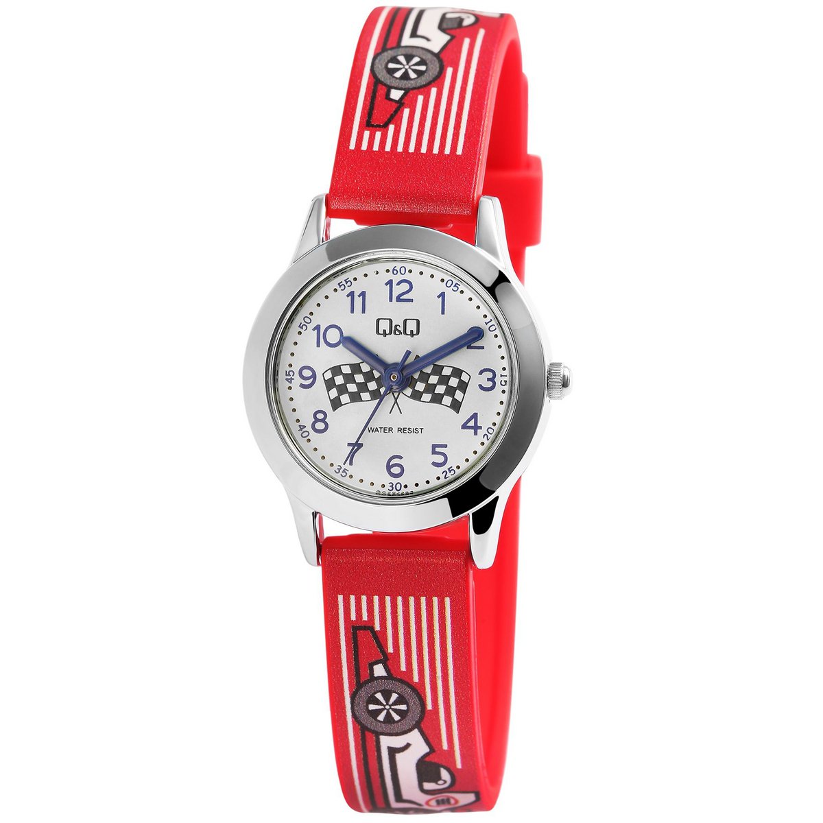 Montre pour enfants Q&Q avec bracelet en plastique, "voiture de course", 3 bars