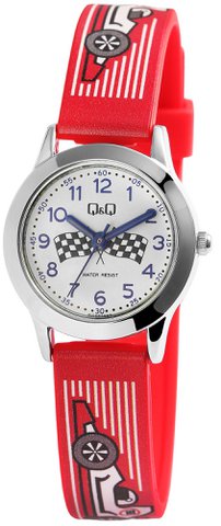 Q&Q kinderhorloge met kunststof band "raceauto", 3 bar