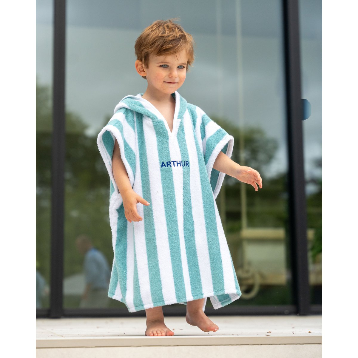 Kids Bath Beach Poncho Aqua