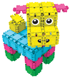 Clics building blocks– DURABLE TOYS made of RECYCLED PLASTIC (Made in Belgium)- Glitter building set 8 in 1