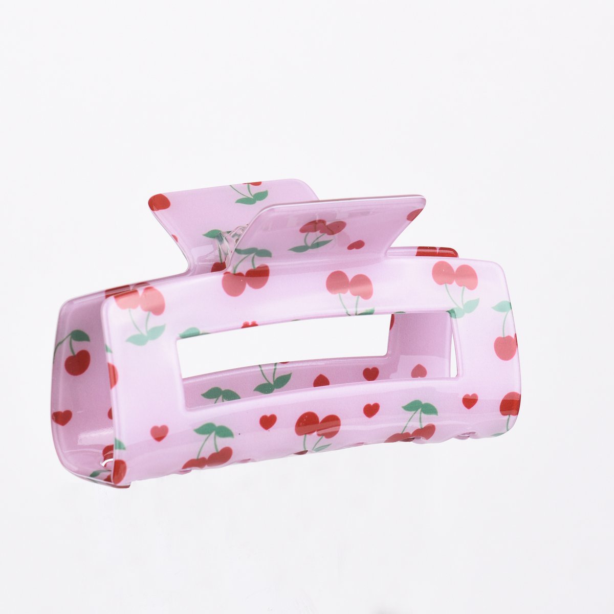 HAIR CLIP – PINK CHERRY PATTERN
