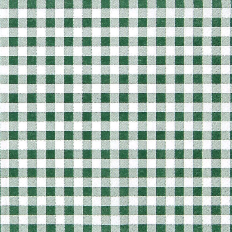 Cocktail-Servietten Karo dark green