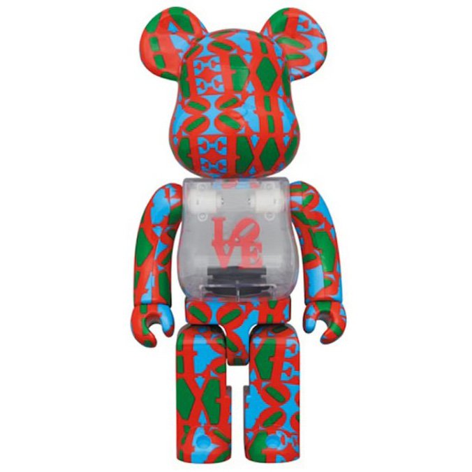 Ensemble Bearbrick 400% et 100% - LOVE par Robert Indiana
