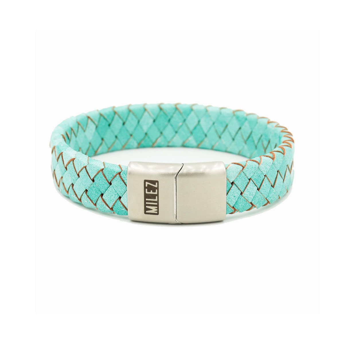 Leather men's bracelet turquoise