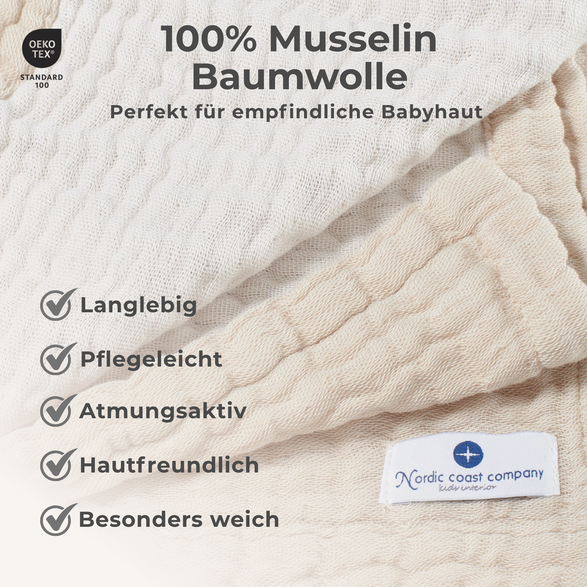 Ivory 4 in 1 Muslin Baby Blanket