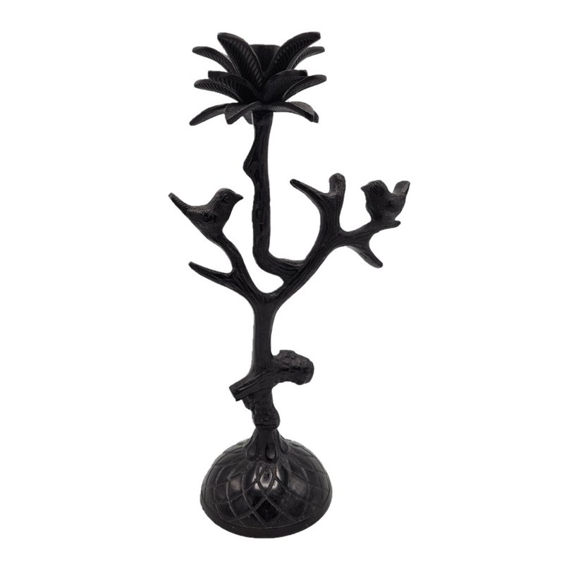 Bougeoir - Oiseau - Noir Antique