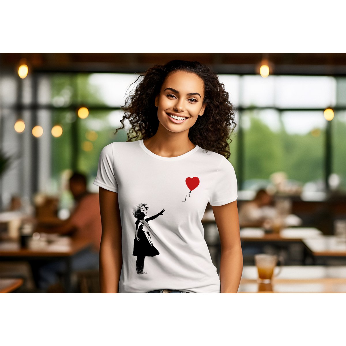 Banksy's Graffiti T-shirt Unisex - Girl With Red Balloon