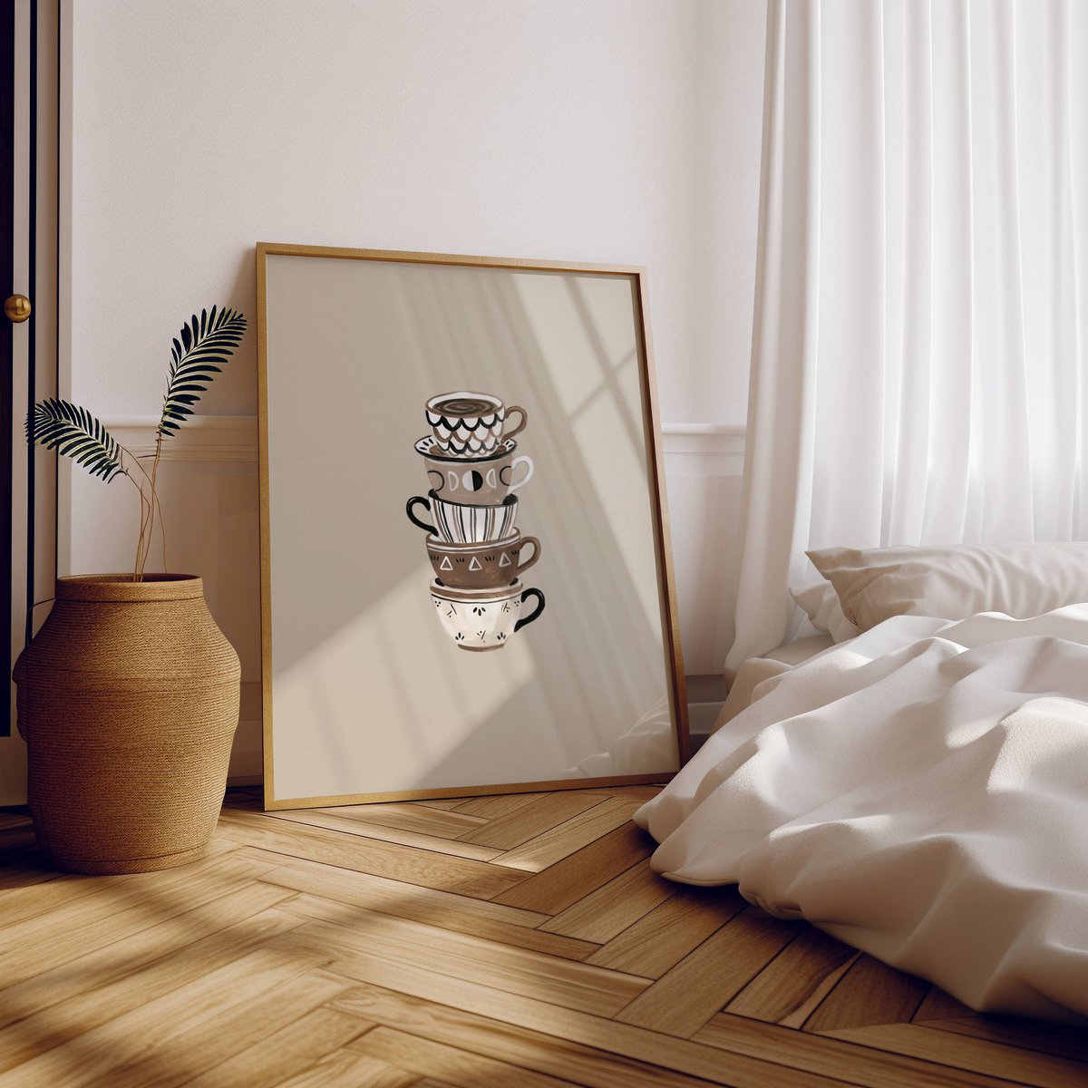 Kaffeetassen-Poster, Kaffee-Kunstdruck, Kaffeetassen-Druck, Kaffeeecken-Druck, Kaffee-Poster, Kaffeetassen-Wandkunst, trendige Küchen-Wandkunst