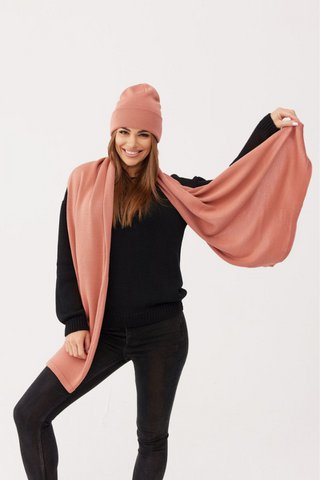 Szal PENELOPE – 100% wełny merino – migdałowy