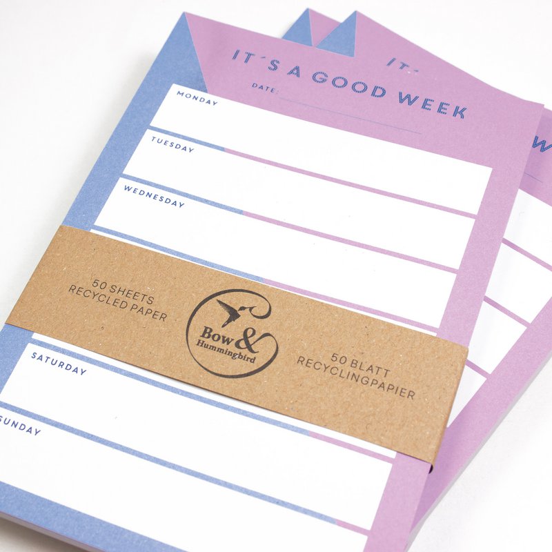 Notepad "IT's and Good Week" from Recycling Papeier