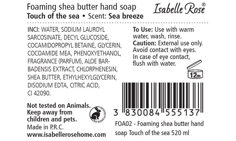Schäumende Sheabutterseife Touch of the Sea 520 ml Isabelle Rose
