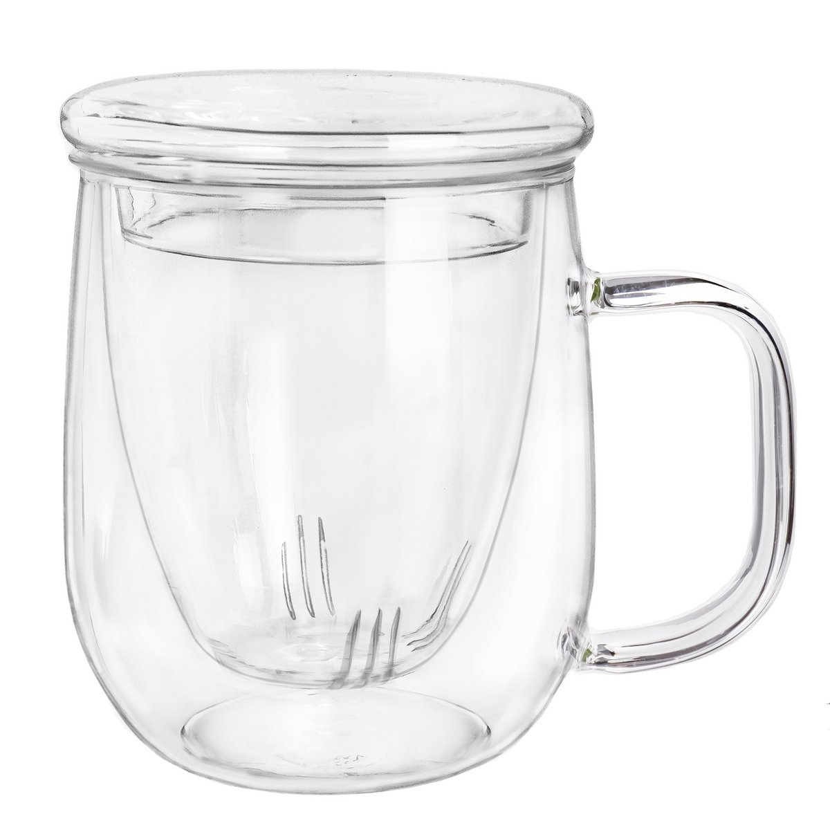 Creano Teeglas mit Sieb und Deckel 450ml