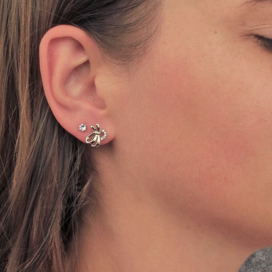 Boucles d'oreilles Posie - Argenté et Cristal