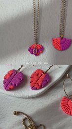 Secret Shell – Muschelohrringe in Orange, Fuchsia und Gold
