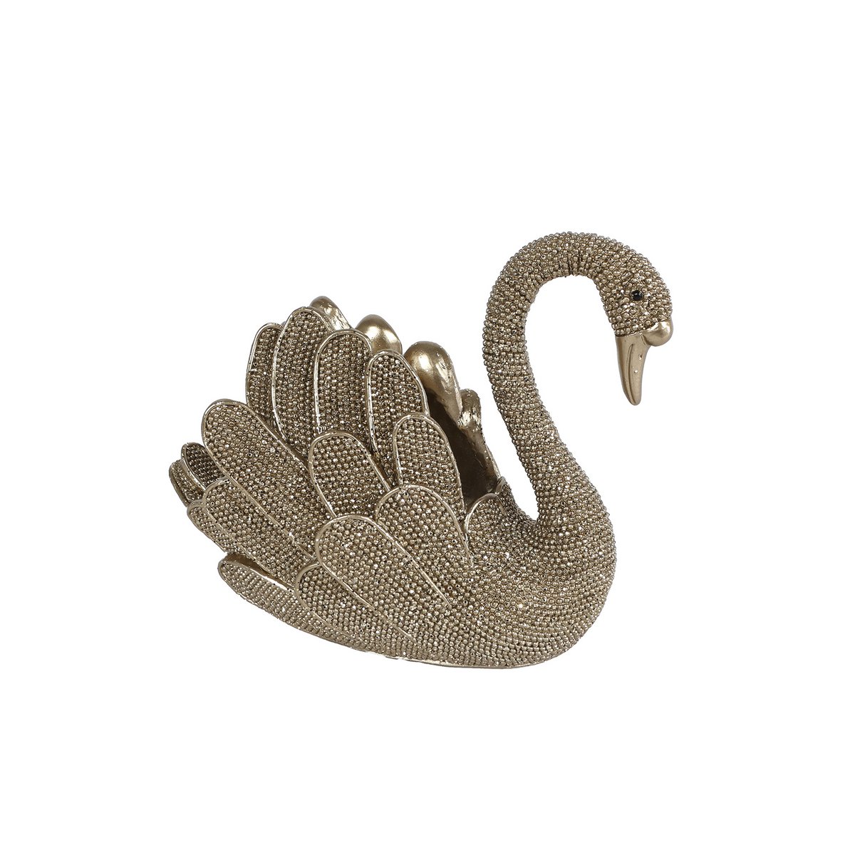 Sculpture Swan glitter gold