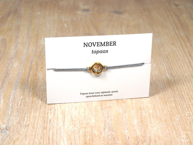 per stuk.Geboortesteen armbandjes swarovski goud