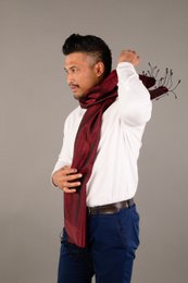 The Purple Diamond Luxury Silk Krama - Men