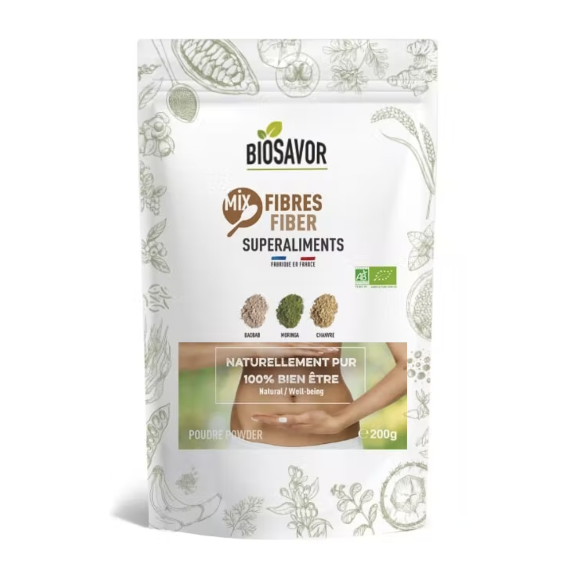 MIX VEZELS EN POUDRE - 200G - COMPLÉMENT ALIMENTAIRE