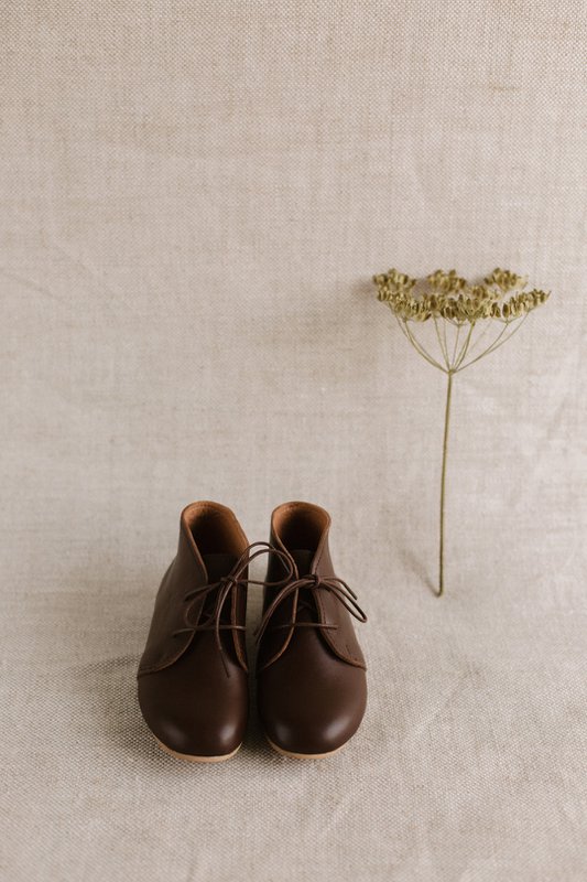 Handgefertigte Mädchen-Stiefeletten aus Leder - Heidi - Schokoladenbraun (22-30)