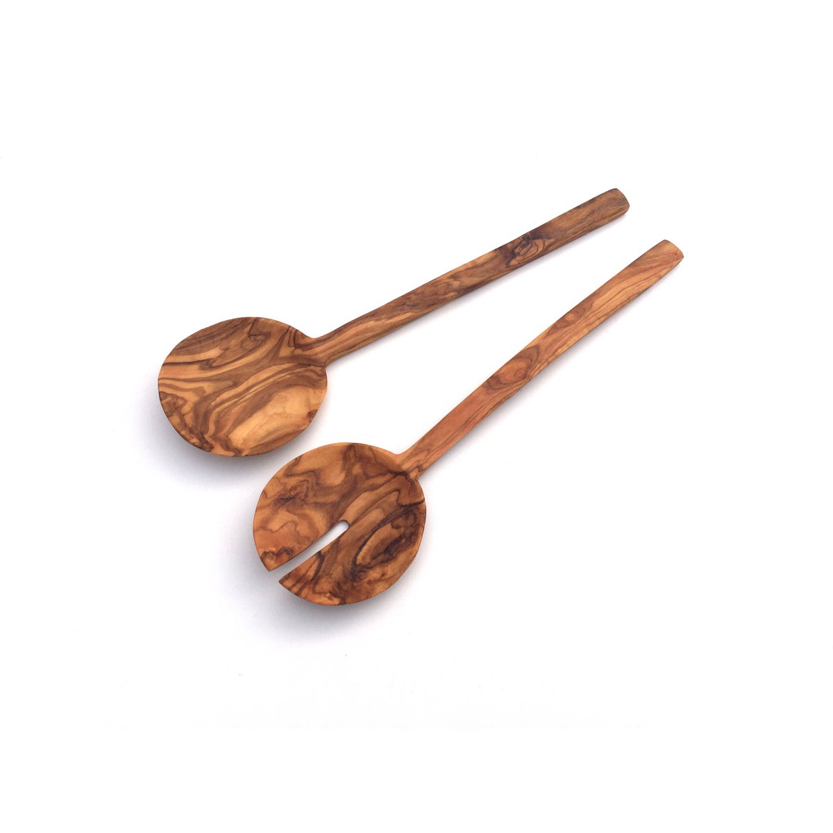 Posate per insalata in 2 pezzi Piatto e luce New York 26 cm in legno d'ulivo