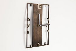 Wanduhr, rechteckige Wanduhr aus Holz
