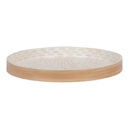 Tray - Tray, bamboo/capiz, beige, 40x40x3,5 cm