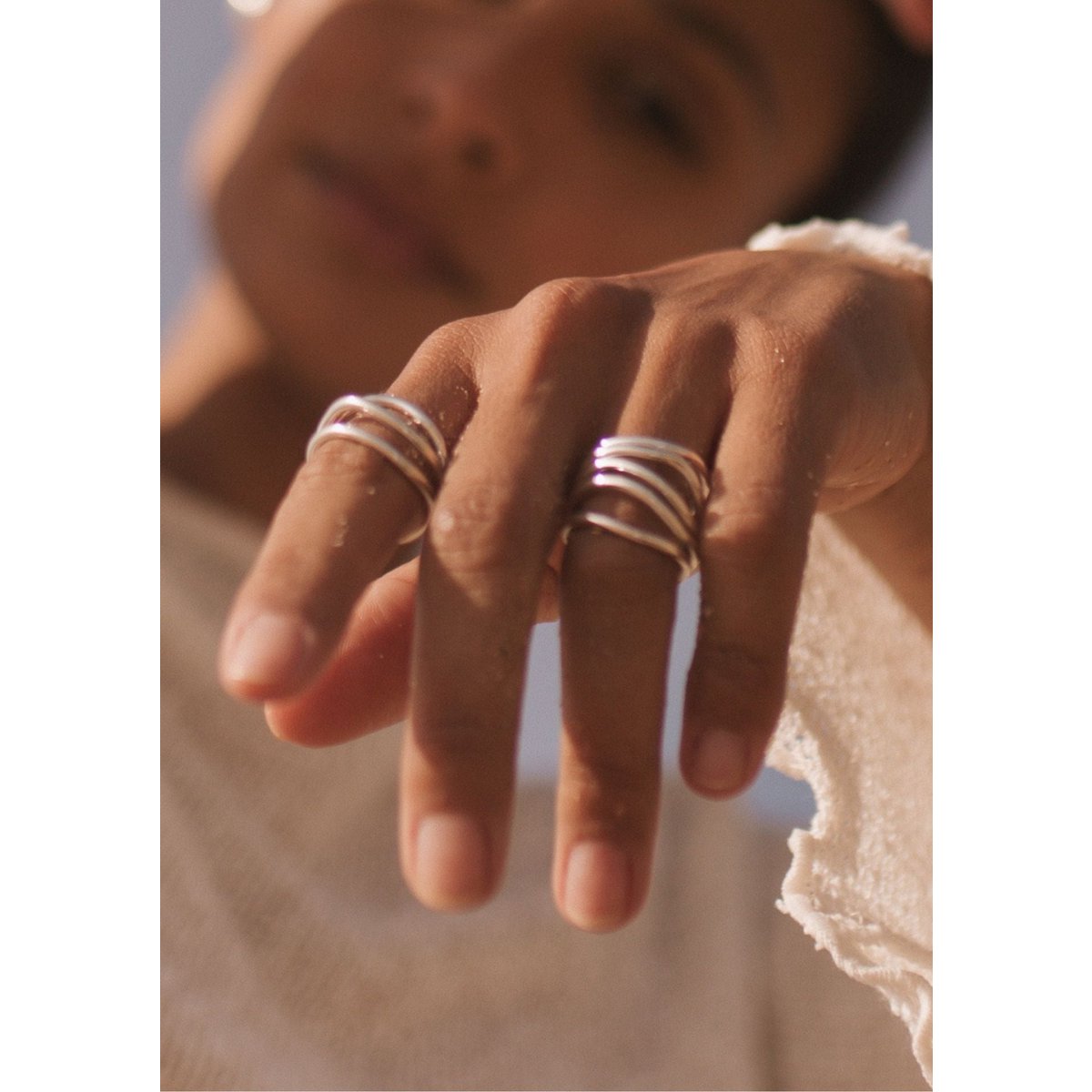 Reef Break Wave Ring Silber