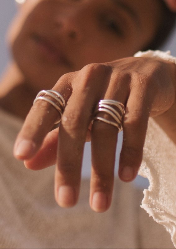 Bague Reef Break Wave Argent