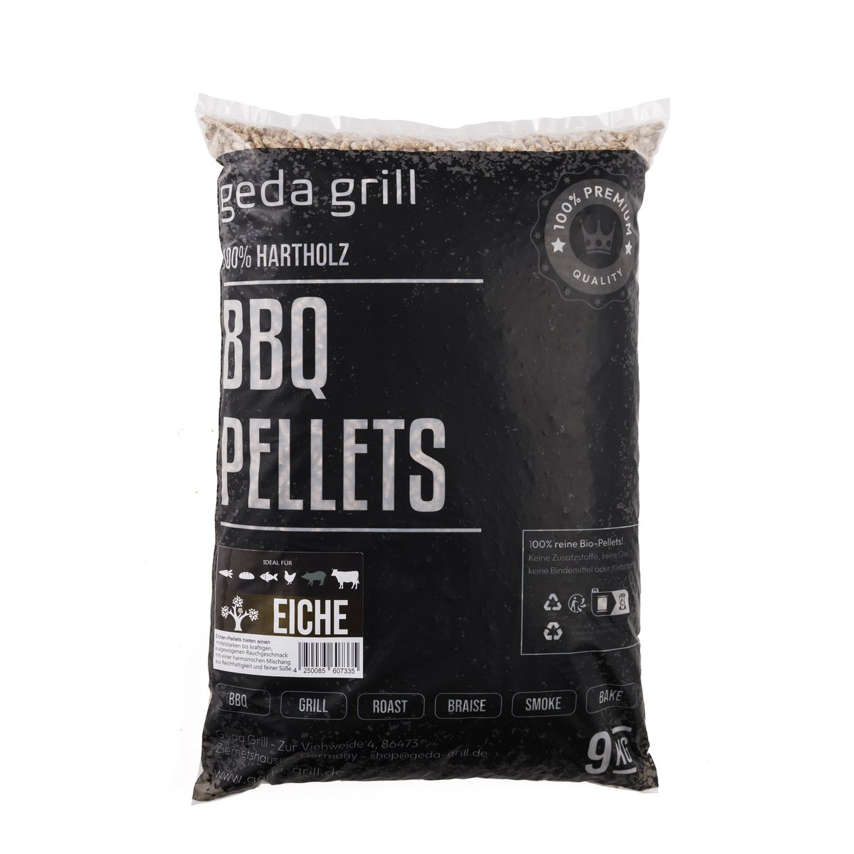 Premium Geda Grill BBQ Pellets Eiche 9kg