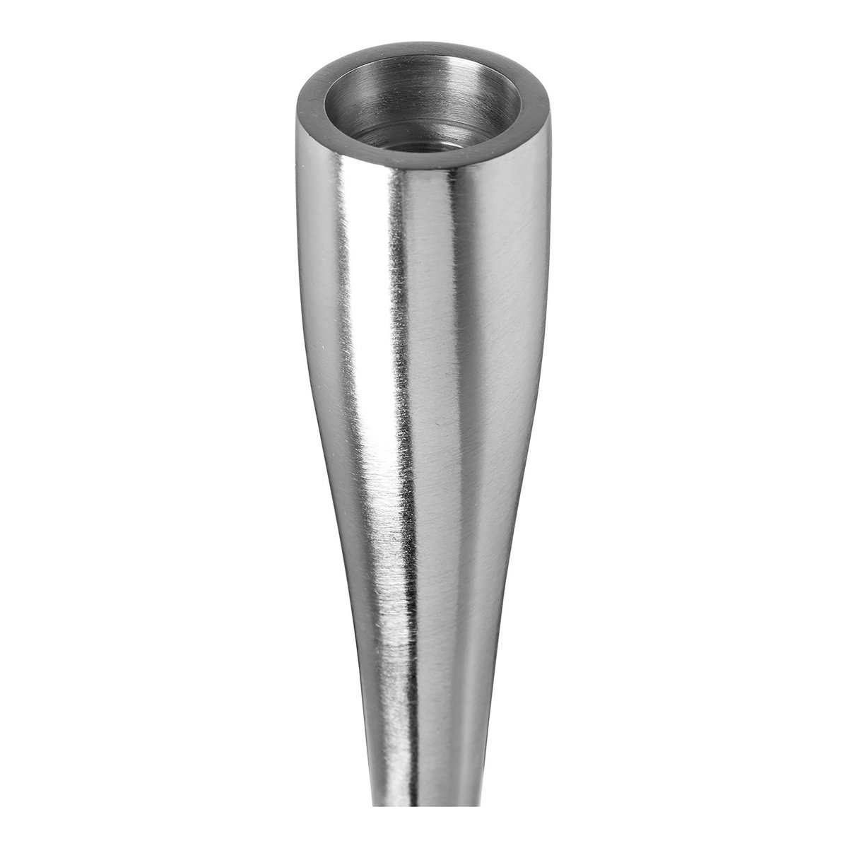 Świecznik LADY aluminium niklowany srebrny matowy Ø 7 cm wys. 23 cm