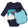 Set Body manches longues & Bavoir | Coton bio |Baleine | Cadeau naissance