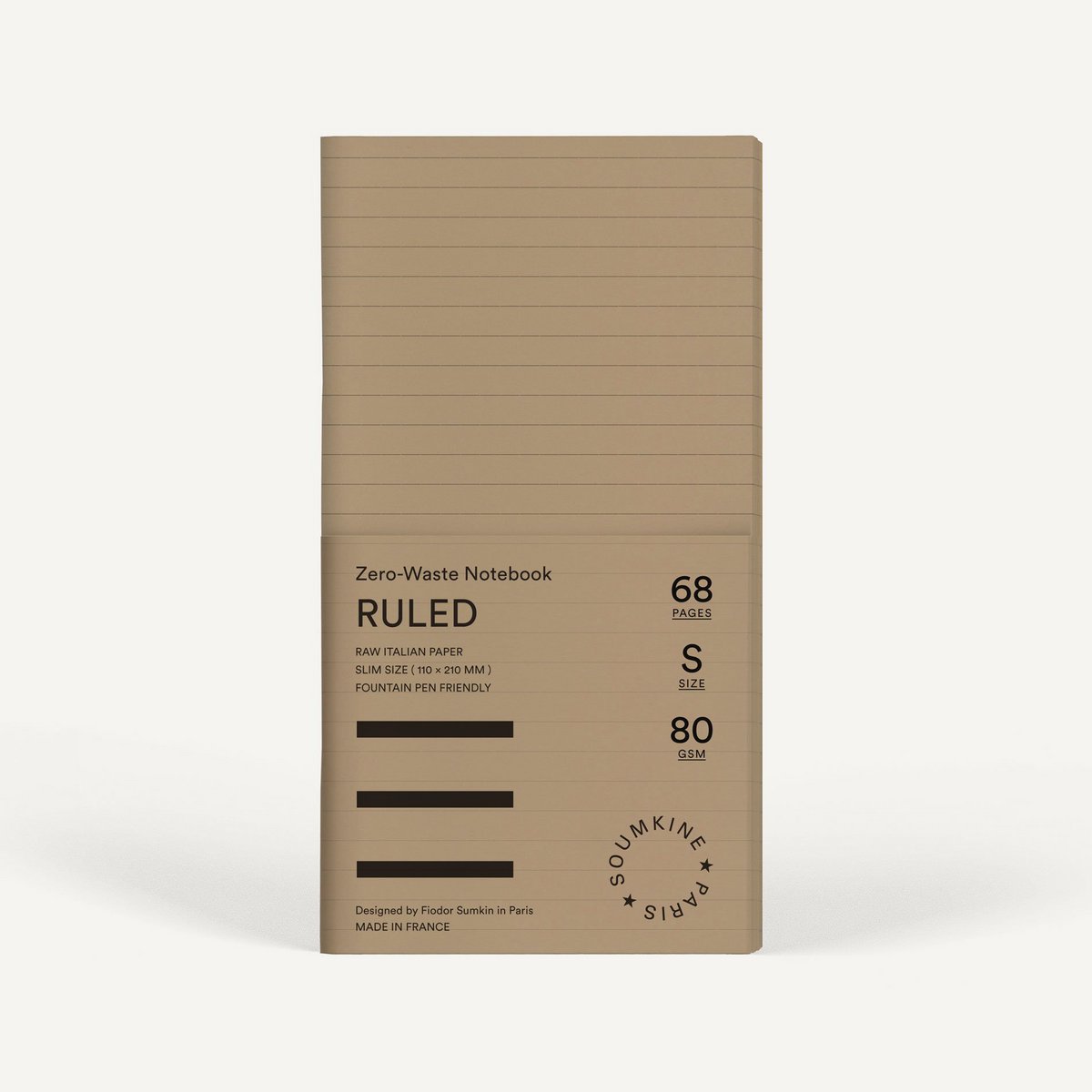 Zero-Waste Notebook. RULED. Slim (regular) size — Brown Sugar Color