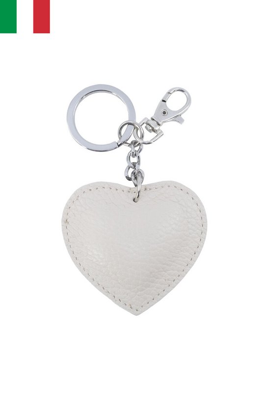 Llavero de piel de vacuno en forma de corazón Made in Italy ITPCL