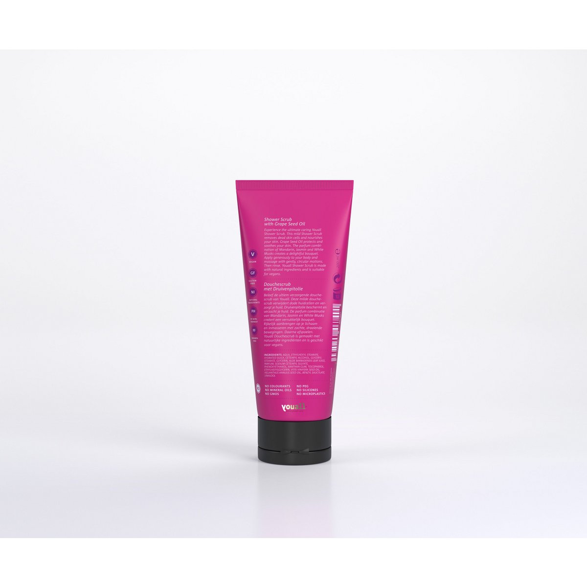 Exfoliante de ducha con aceite de semilla de uva
