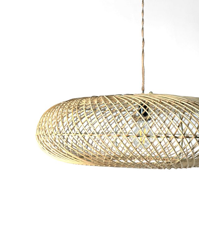 Natural Ratán Bunga Ratán Tahi Ayam Ratán lampe Ayam ovale.