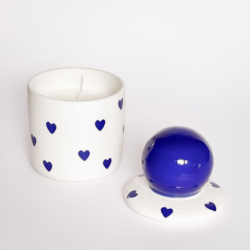 Vela con tapa Amore – azul yegua