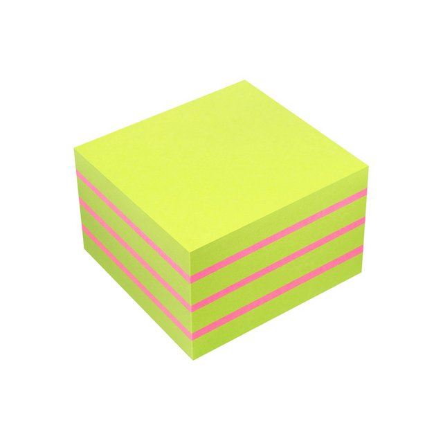Info-Notizen, 75 x 75 mm, sortierter Block mit 450 Blatt fluoreszierender Farben