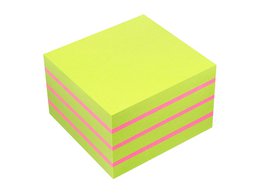 Info-Notizen, 75 x 75 mm, sortierter Block mit 450 Blatt fluoreszierender Farben