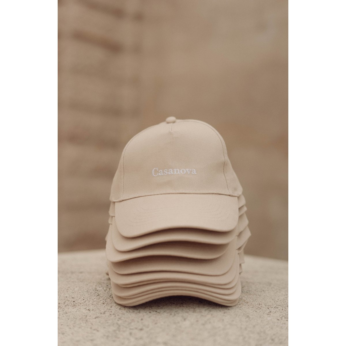 Gorra de algodón beige